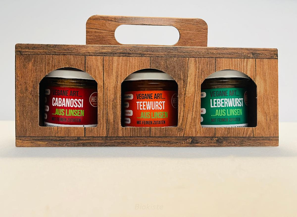 Produktfoto zu Geschenkbox 3er vegetarische Aufstriche