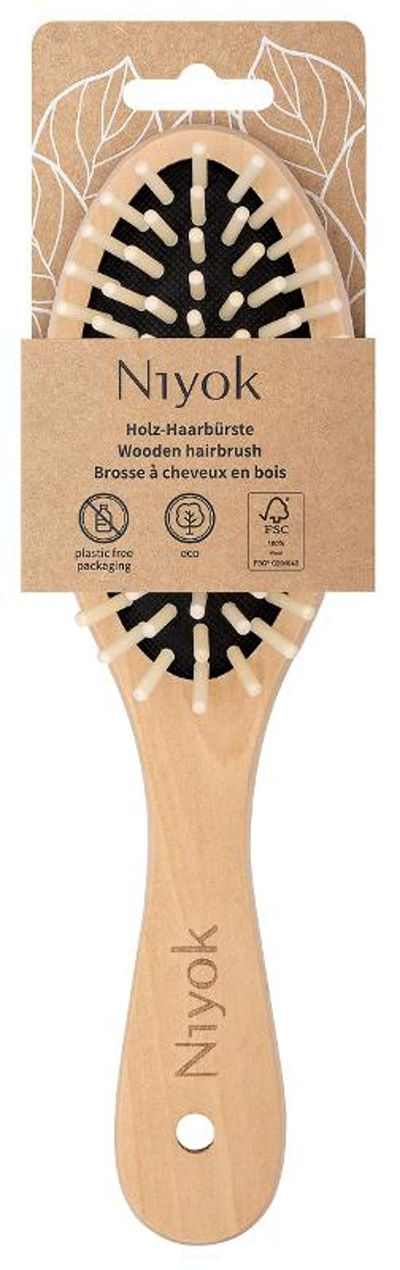 Produktfoto zu Haarbürste groß Holznoppen