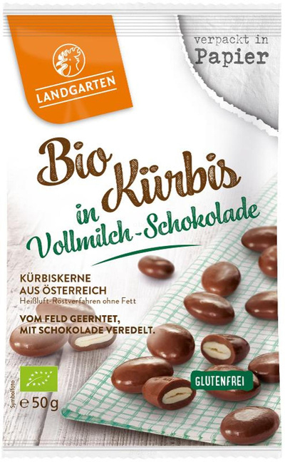 Produktfoto zu Kürbiskerne in Vollmilch-Schokolade
