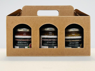Produktfoto zu Geschenkbox dreierlei mediterrane Marmeladen