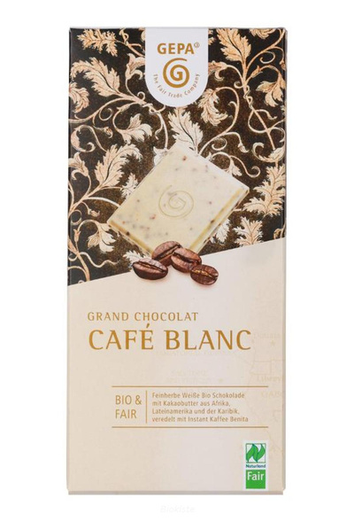 Produktfoto zu Weiße Schokolade Café Blanc 100g GEPA
