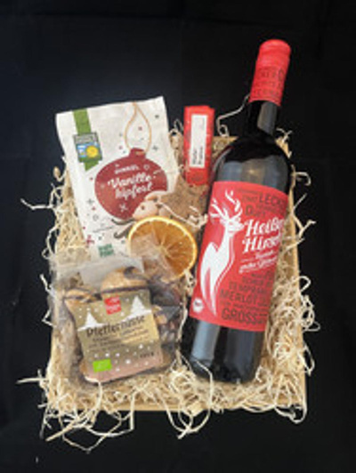 Produktfoto zu Präsent Weihnachten Hirsch rot